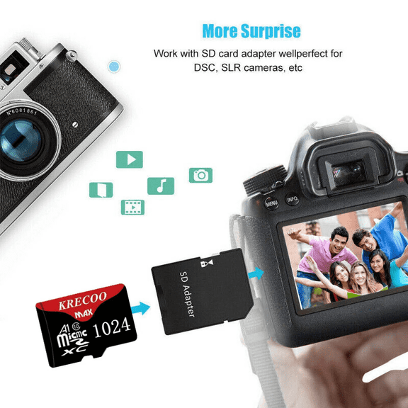 1T(1024) Micro SD Card Class 10 SDHC SDXC , UHS-I, C10, U3, V30, 4K, Large Capacity Full HD Memory Card Suitable For Smartphones, Cameras, Computers, Gaming And Other Android Devices