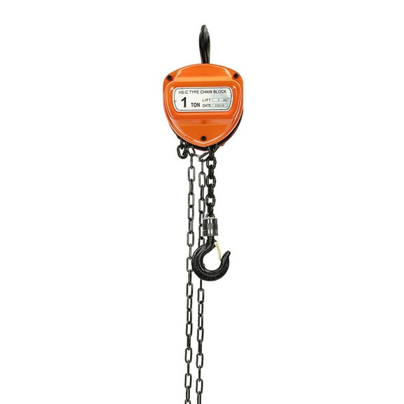 1T/2204.62 lbs Manual Hand Chain Block Hoist with 360° Rotatable Hooks Chain Hoists