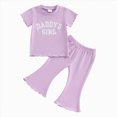 thumbnail image 1 of 1T 2T 3T 4T 5T Toddler Baby Girl Summer Clothes Set Short Sleeve T-shirt Tops Floral Bottom Pants Little Kids Outfits 2Pcs, 1 of 4