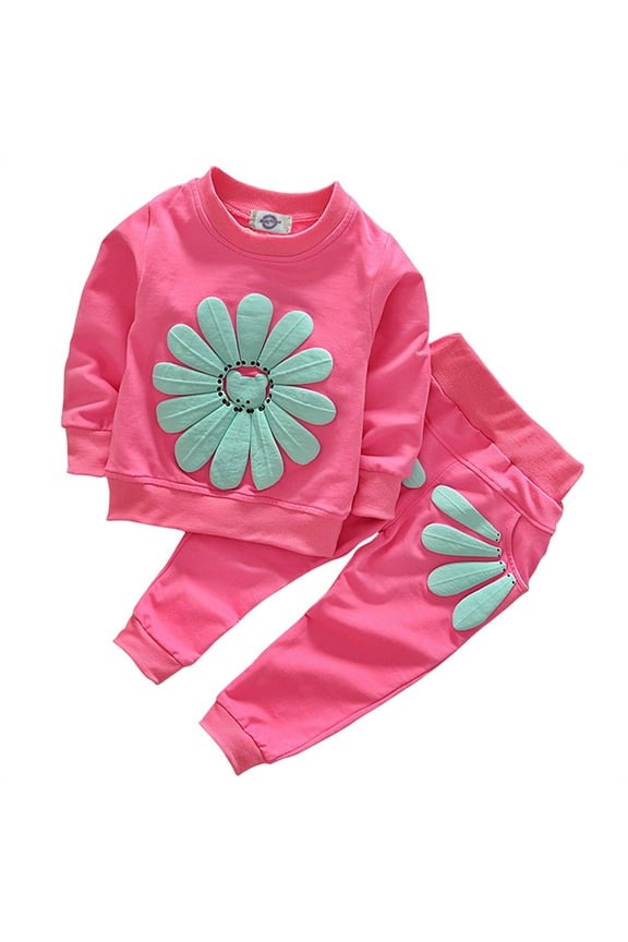 1T 2T 3T 4T Kids Baby Girl Outfits Set Long Sleeve Sweatshirts Tops Pants Outfits Clothing Christmas Gifts