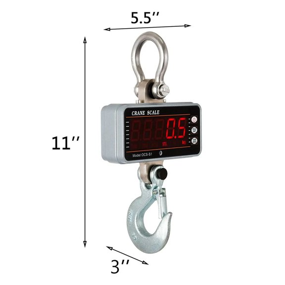 1T 3T 5T Portable Mini Digital Hanging Hook Scale Industrial Weighing