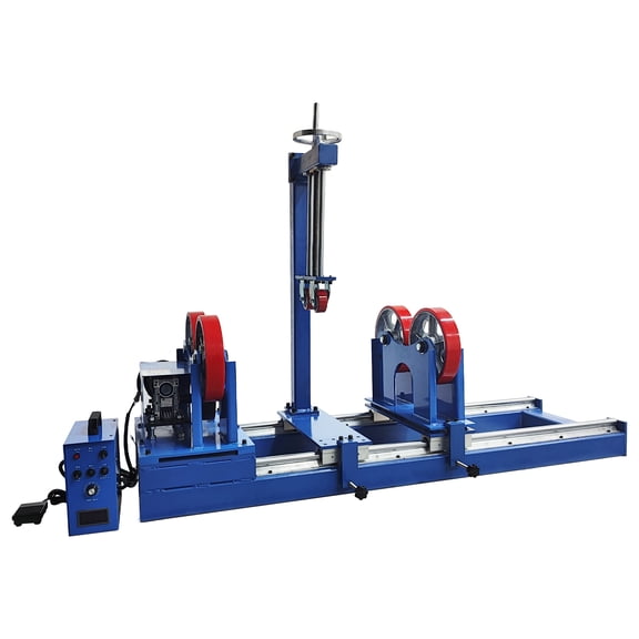 1T Digital Display Welding Turning Roller Rack Linkage Welding Rotator Positioner with Sliding Rail and Wheel Press Frame 110V 2200LBS Load Capacity 40-800mm Diameter