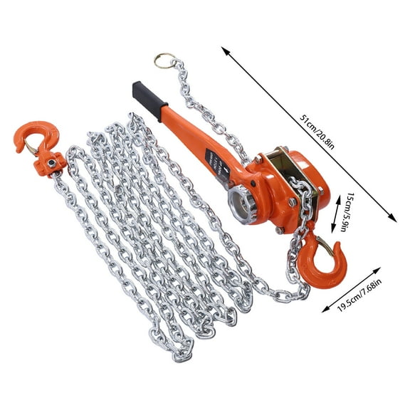 1T Manual Lever Block Chain Hoist Ratchet Winch Rigging Crane Come Along Puller