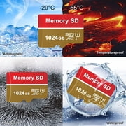 Micro SD Card 1024 TF Card Class 10 Micro SD Memory Cards 1024 High Speed with SD Card Adapter for Camera,GOPRO,Smartphone 3-pack