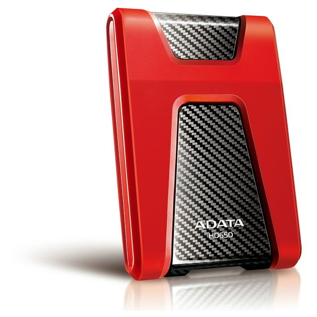 Adata DashDrive HD650 1 TB Portable Hard Drive, External, SATA, Red