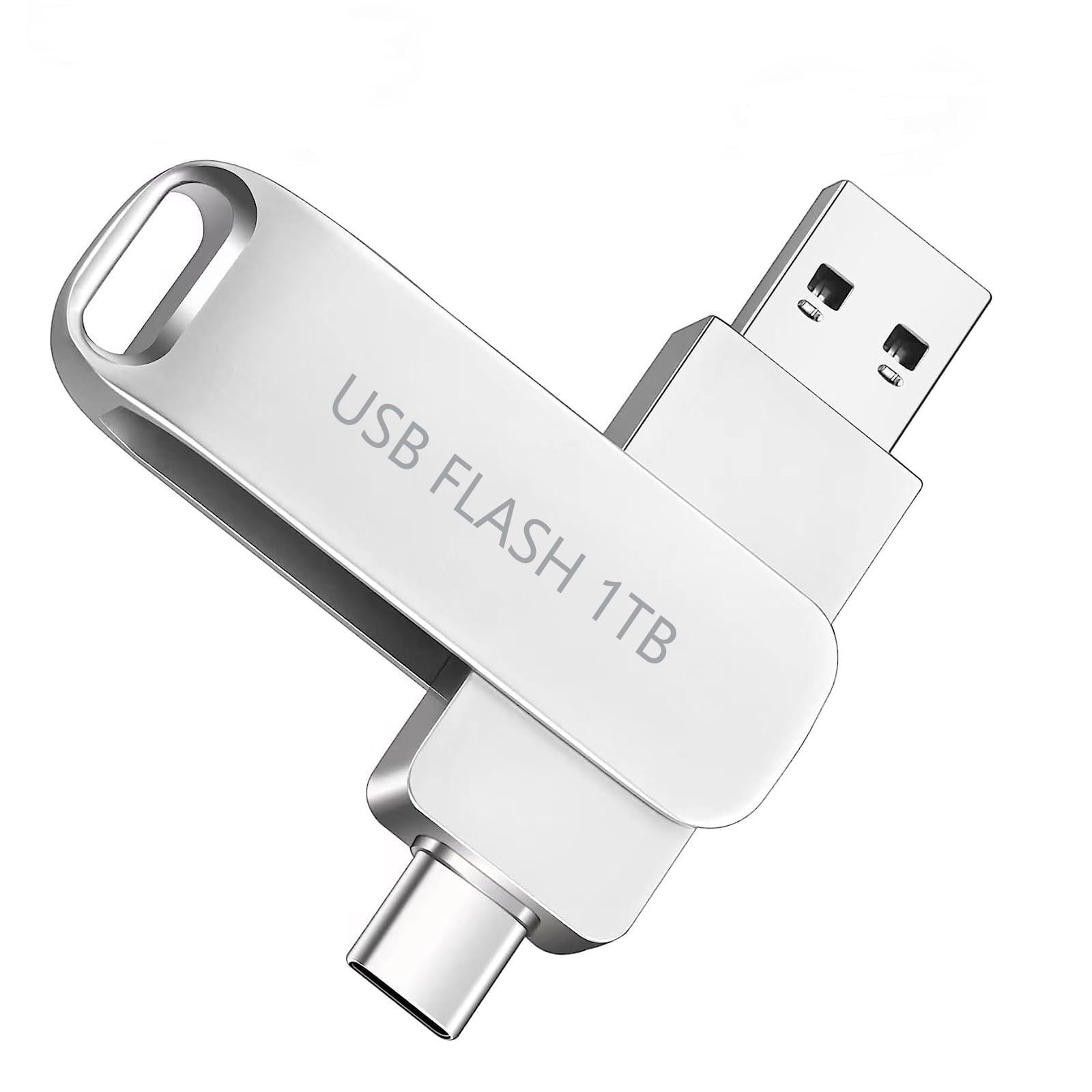 1TB USB Flash Drive-2 in 1 Thumb Drive with USB and Type C Port