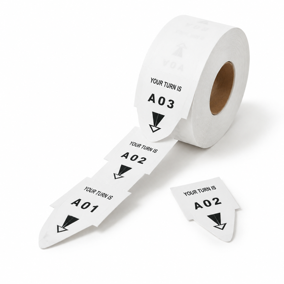1TR-A00-E99 White 2000 Count 3-Digit Number Ticket Roll for D80 Dispensers
