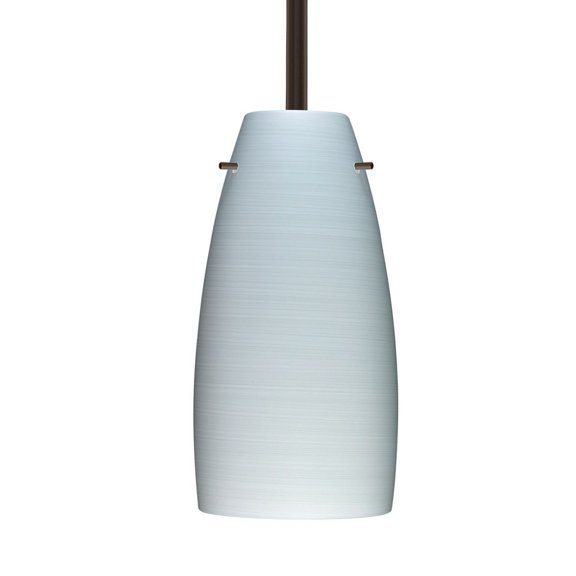 1TT-1512KR-BR-Besa Lighting-Tao 10 - 1 Light Stem Pendant In Contemporary Style-10.75 Inches Tall and 5.13 Inches Wide-Bronze Finish-Chalk Glass