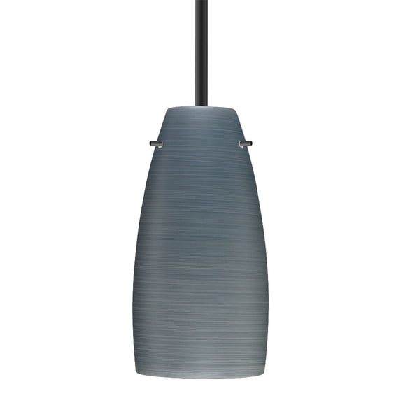 1TT-1512TN-LED-BK Besa Lighting Tao 10 - 1 Light Stem Pendant In Contemporary Style-10.75 Inches Tall and 5.13 Inches Wide-Black Finish-Titan Glass