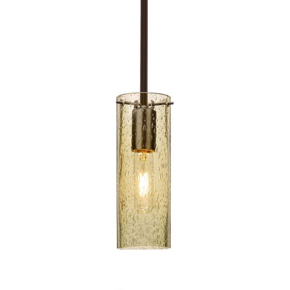 Besa Lighting - Juni 10 - 1 Light Cord Pendant-Bronze Finish-Gold Bubble Glass