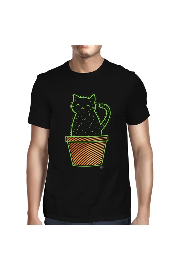 1Tee Mens Catcus Funny Cat Pun T-Shirt