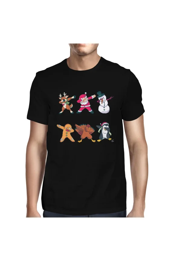 1Tee Mens Dabbing Christmas Characters T-Shirt