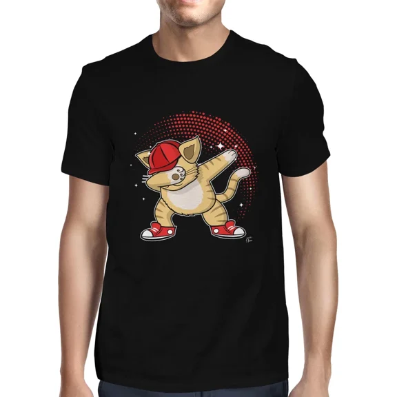 1Tee Mens Dabbing Cool Cat T-Shirt
