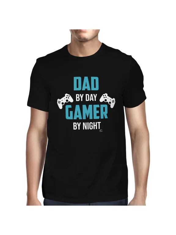 1Tee Mens Dad By Day Gamer By Night T-Shirt