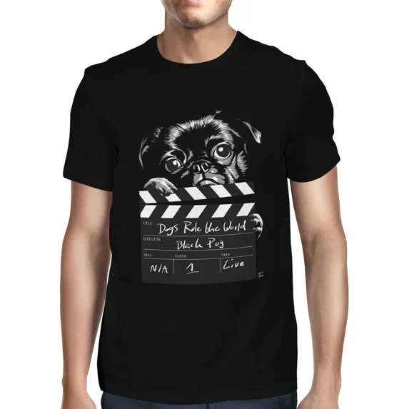1Tee Mens Dogs Rule The World Film T-Shirt