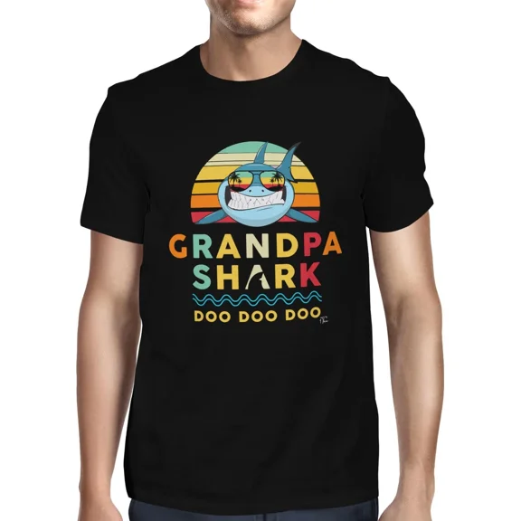 1Tee Mens Grandpa Shark T-Shirt
