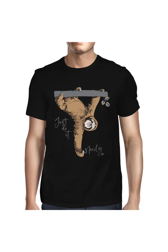 1Tee Mens Just do things Slowly Sloth T-Shirt