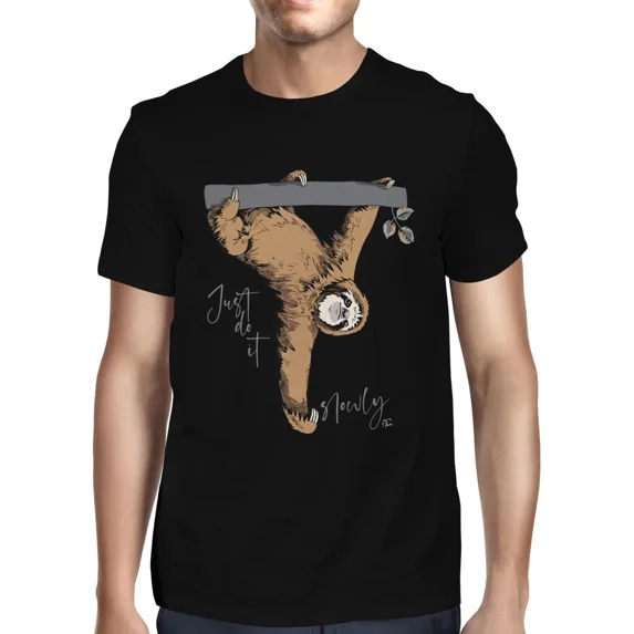 1Tee Mens Just do things Slowly Sloth T-Shirt