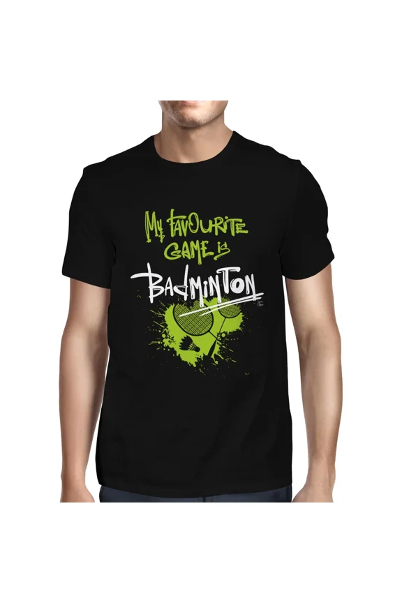 1Tee Mens My Favourite Game Is Badminton T-Shirt