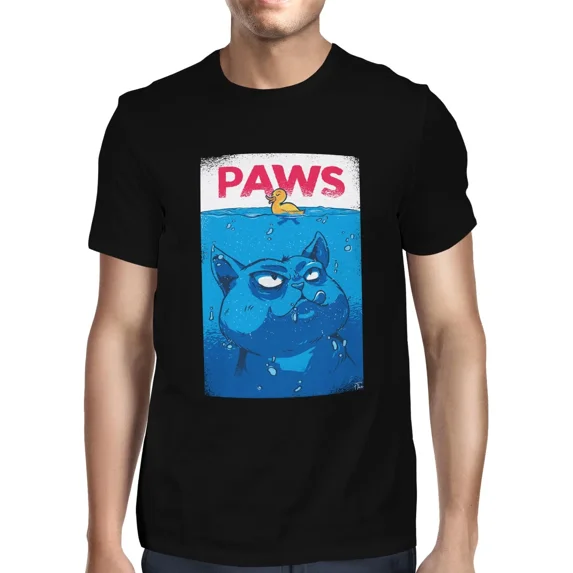 1Tee Mens Paws, Shark Spoof T-Shirt