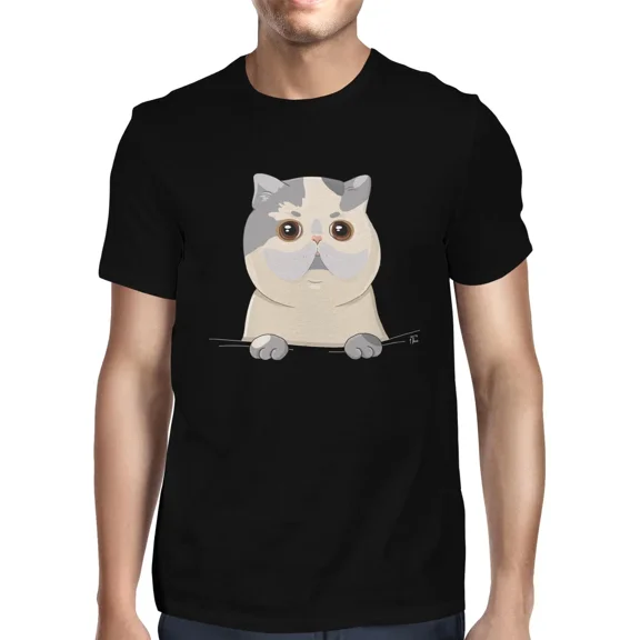 1Tee Mens Peeking Cat Pocket T-Shirt