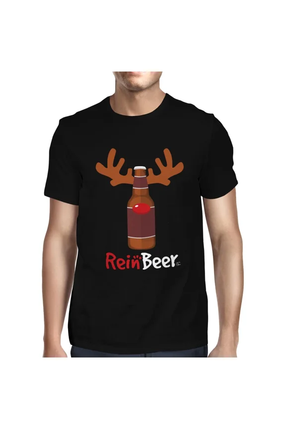 1Tee Mens ReinBeer Christmas Drink T-Shirt