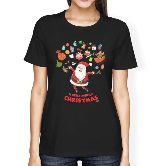 1Tee Womens Loose Fit Merry Christmas Father Surrounded by Favourites T-Shirt