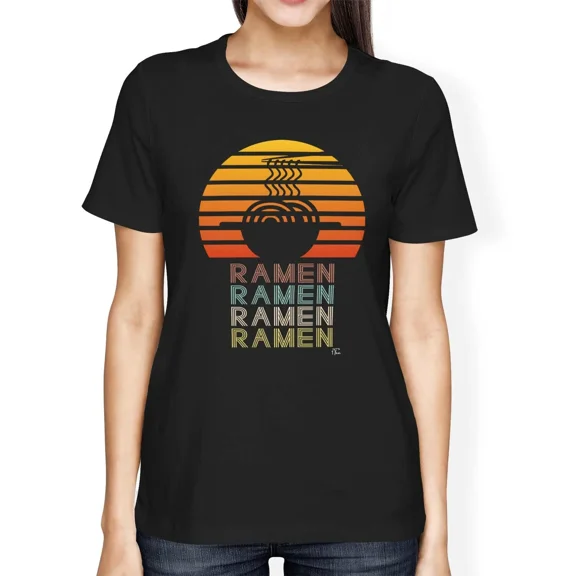 1Tee Womens Loose Fit Ramen Japanese Noodles Vintage Retro T-Shirt