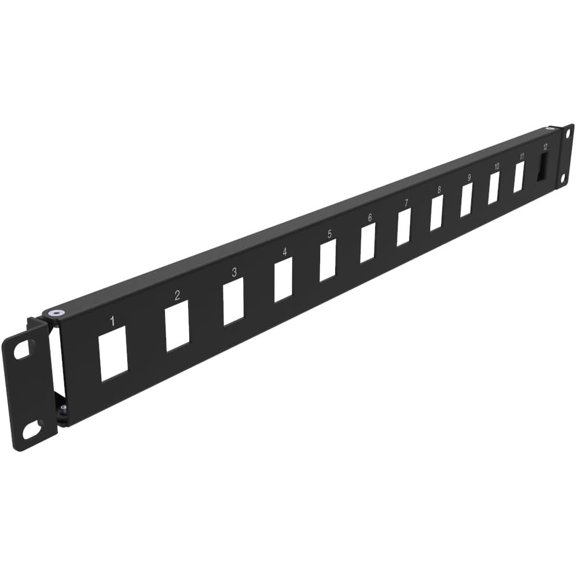 1U Hinged 12 Port Blank Keystone Patch Panel