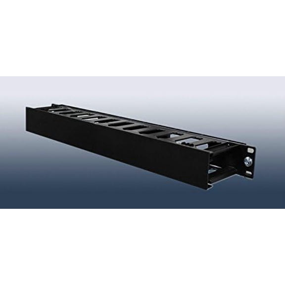 1U Horizontal Rack Mount Cable Management Unit with Panel Plastic 19" Rack Mount