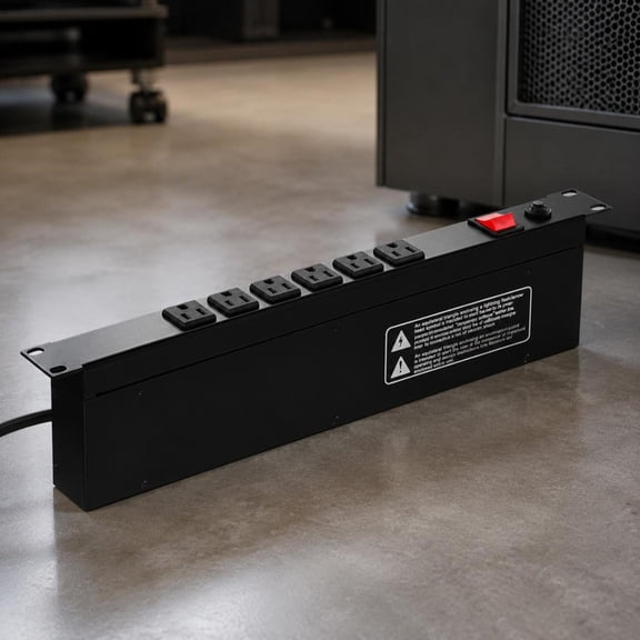 1U Rack Mount Pdu, 12 Outlets, Surge Protection, Overload Protection, 110-125V/15A, 6 Ft Cord