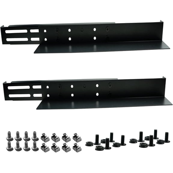 1U Server Rack Rails, Universal Rack Mount Rails Fit for Dell Compaq Hp IBM APC, 4-Post Server Rack Shelf Rail, 17"-27.9" Adjustable Depth,110 Lbs Capacity