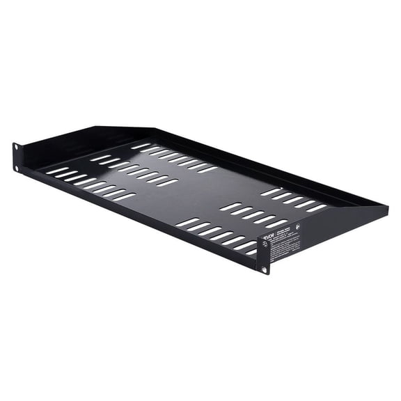 1U Server Rack Shelf, 4 PCS, 50 lbs Max Load-Bearing Vented Cantilever, Wall Mount or Rack Mount Shelf with Tray, 10 in Depth, Good Air Circulation for 19 Inch Cabinet Computer Network Equipment
