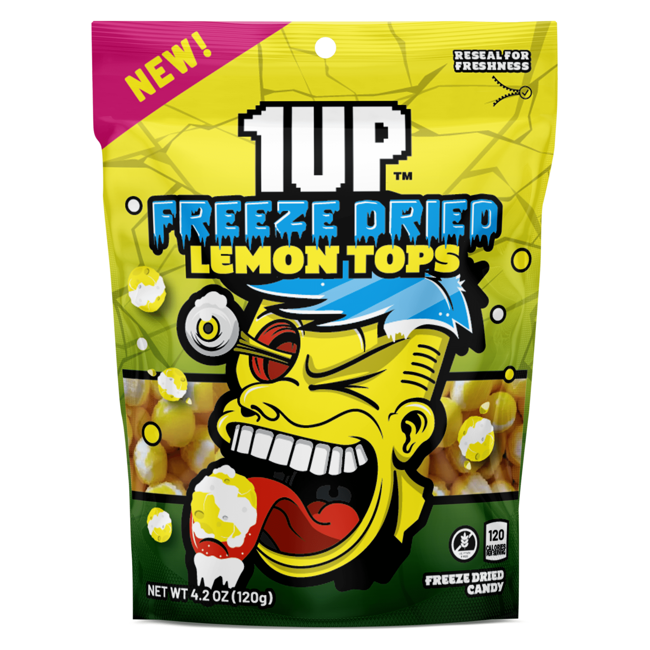 1UP Freeze Dried Lemon Tops, 4.2 OZ Resealable Bag