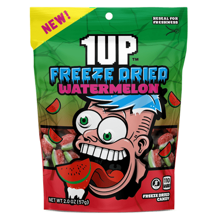1UP Freeze Dried Watermelon Candy, 2.0 oz Resealable Bag (2 Pack)