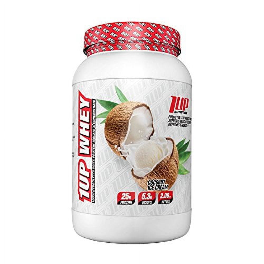 1UP Nutrition Whey Protein 100 Hydrolyzed Whey Protein Isolate Concentrate Coconut Ice Cream