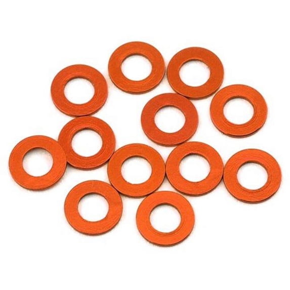 1UP Racing 1UP80352 3 x 6 x 0.5 mm Precision Aluminum Shims, Orange - 12 Piece
