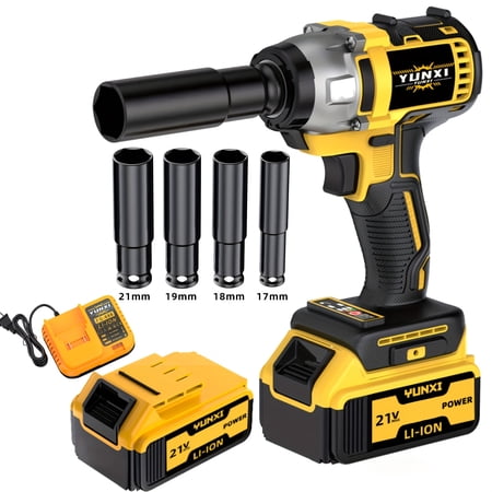 21V Brushless Cordless Impact Wrench , 4000mAh Battery, Toolbox & Complete Accessories, Perfect Gift for Men
