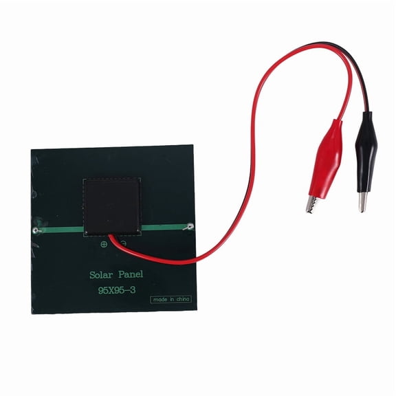 1W 5.5V Solar Cell Epoxy Polycrystalline Solar Panel+Clip For Charging 3.7V Battery System Toy LED Light Study 95*95MM,1x solar panel+ Charging clip,Black