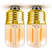 1W E26 Low Lumen Light Bulbs Amber, T28 Mini Vintage Light Bulb 10w Equivalent, 2 Pack