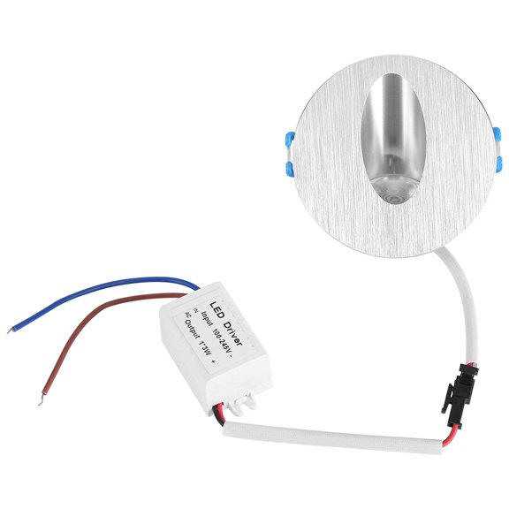 1W LED Wall Recessed Porch Pathway Step Stair Light Aluminium Corner Lamp Round Warm White