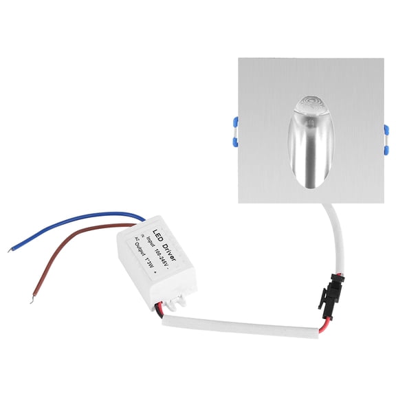 1W LED Wall Recessed Porch Pathway Step Stair Light Aluminium Corner Lamp Square Cold White