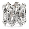 thumbnail image 1 of 1W032 - Rhodium Brass Ring with Top Grade Crystal in Clear, 1 of 1