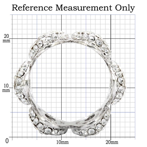1W032 - Rhodium Brass Ring with Top Grade Crystal in Clear