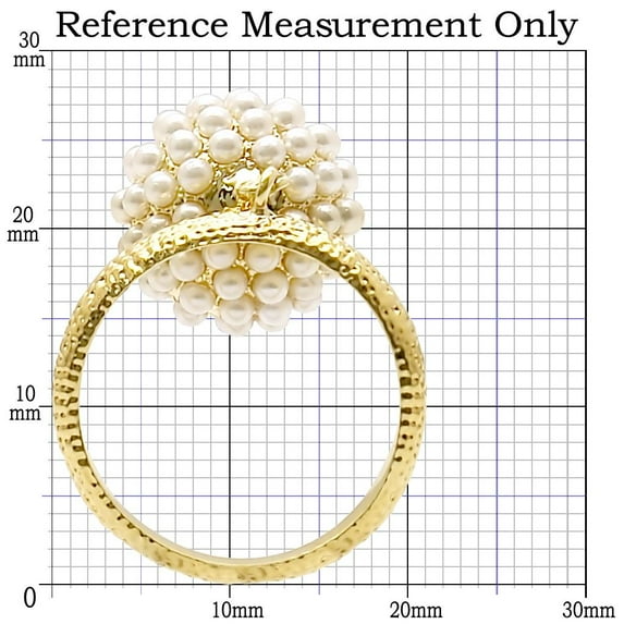 Gold Brass Ring with Synthetic Pearl in Citrine Yellow for Women Style 1W060