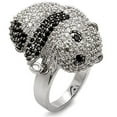 thumbnail image 1 of Rhodium + Ruthenium Brass Ring with AAA Grade CZ in Black Diamond for Women Style 1W083, 1 of 8