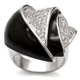 thumbnail image 1 of 1W105 - Rhodium Brass Ring with AAA Grade CZ in Clear, 1 of 3