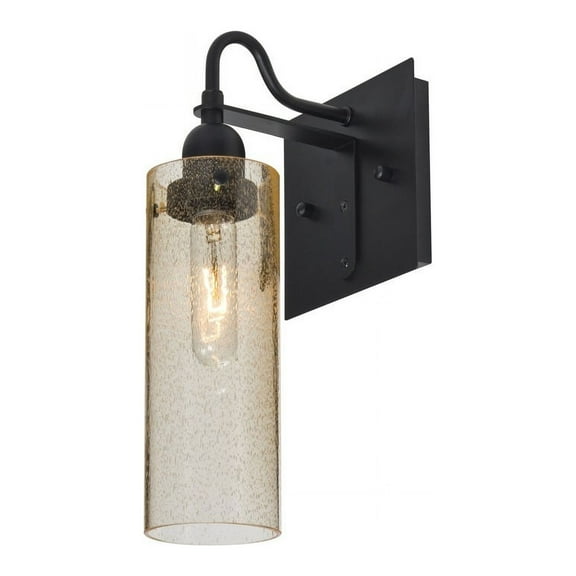 1WG-JUNI10PL-BK-Besa Lighting-Juni 10 - One Light Wall Sconce-Plum Bubble Glass Color