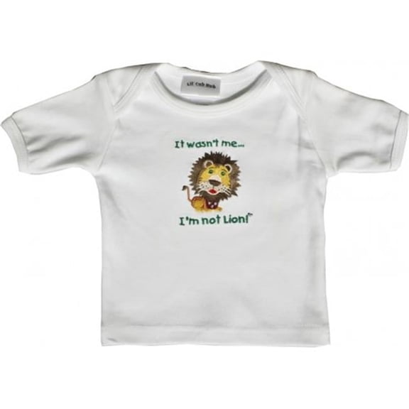 1WSSTL-1218 White Short Sleeve T-Shirt - Lion- 12-18 months