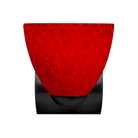 1WZ-7572RC-LED-BK Besa Lighting Sasha - 1 Light Mini Wall Sconce-7.13 Inches Tall and 6.33 Inches Wide-Black Finish-Red Cloud Glass Color-LED Lamping